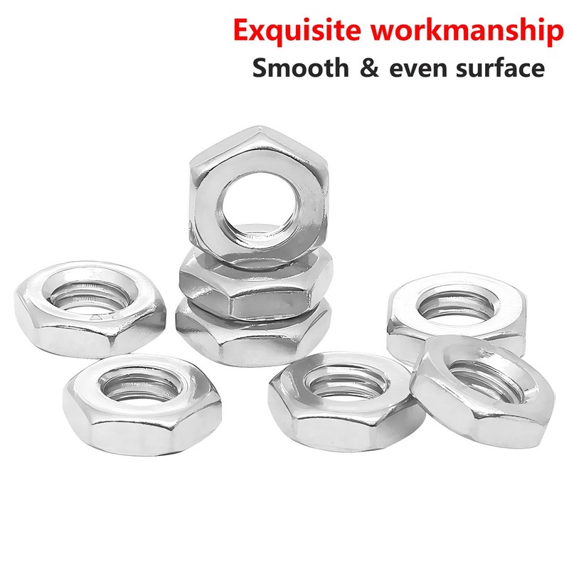 Ctyjia 30 PCS Hex Thin Nuts M5 Locking Nuts, 304