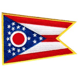 Ohio State Flag Embroidered Patch Iron-On OH Emblem
