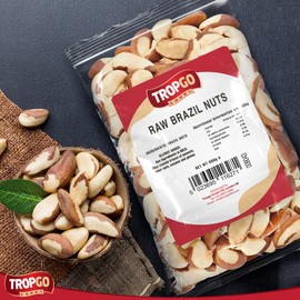 Tropgo Raw Brazil Nuts 500g - Packed Fresh, 100% Natural Brazilian Nuts with Fibre, Protein, and Minerals, Perfect for Snacking - Kosher Nuts - Bulk Brazil Nuts