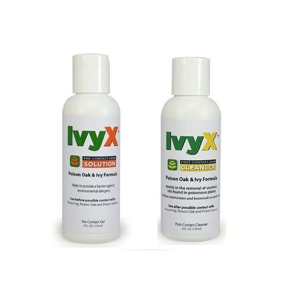 Coretex Products Ivyx Pre-Contact Solution & Post-Contact Skin Cleanser 4oz Bottle