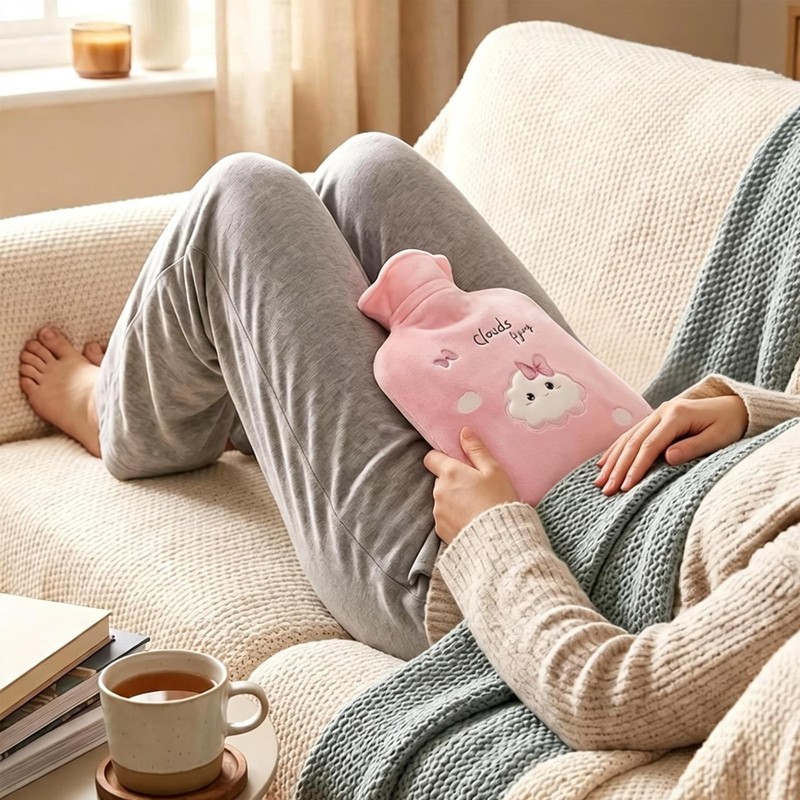 6 Pcs Mini Hot Water Bottles with Covers, Small Hot