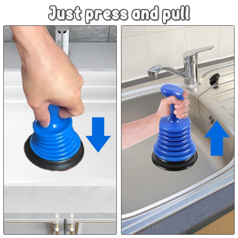 Sink & Toilet Plunger – Compact Drain Unblocker for Kitchen