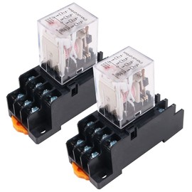 2 x Mini AC220V Relay Electromagnetic Switch 8-Pin Relay DPDT Relay 2NO + 2NC with Sock, LED Display of the et Base