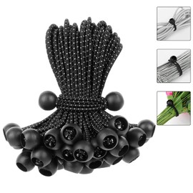TaoTazon Bungee Bands with Ball Pack of 50, Tarpaulin Tensioners with Ball 12 cm, Rubber Tensioner, Tent Elastics Expander Loops, Rubber Loops for Tarpaulins, Tents, Banners, Net, Gazebos
