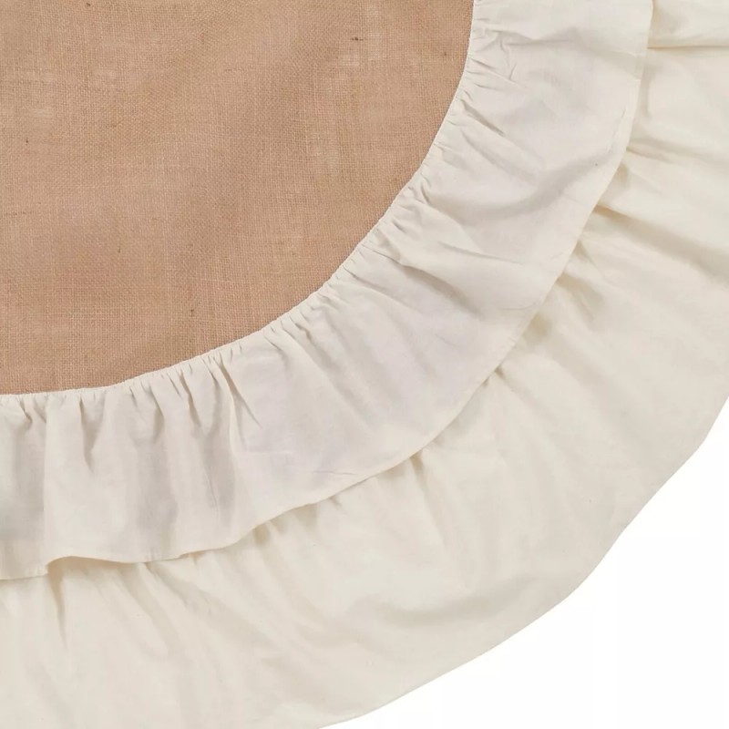 Saro Lifestyle Cotton and Jute Ruffled Tree Skirt Natural 72"
