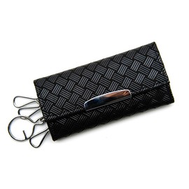 Indenya No. 4702 Key Case, Key, Strap, Case, 4, Deer Leather, Lacquer, Crafts, [1-158] Black - Black Lacquer Web Edition