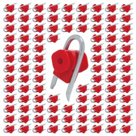 EFencSolv Electric Fence U Shape Staple-On Red Clamp Insulators Using for Electric Fence Wood Post,100PK