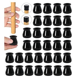 32pcs Small Black Chair Leg Floor Protectors,Bar stools Leg Protectors Caps,Dining Room Table Chair Leg Protectors for Hardwood Floors, Chair Leg Covers Silicone Felt Furniture Pads Non Slip