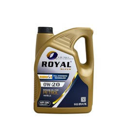 Royal Super 0W-20 Full Synthetic Engine Oil for Petrol Vehicles, API SN, 5 Quarts (OW-20, 5 U.S QTS (4.73 ltr))