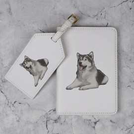 'Alaskan Malamute' Passport Cover & Luggage Tag Travel Set (PA00020719)