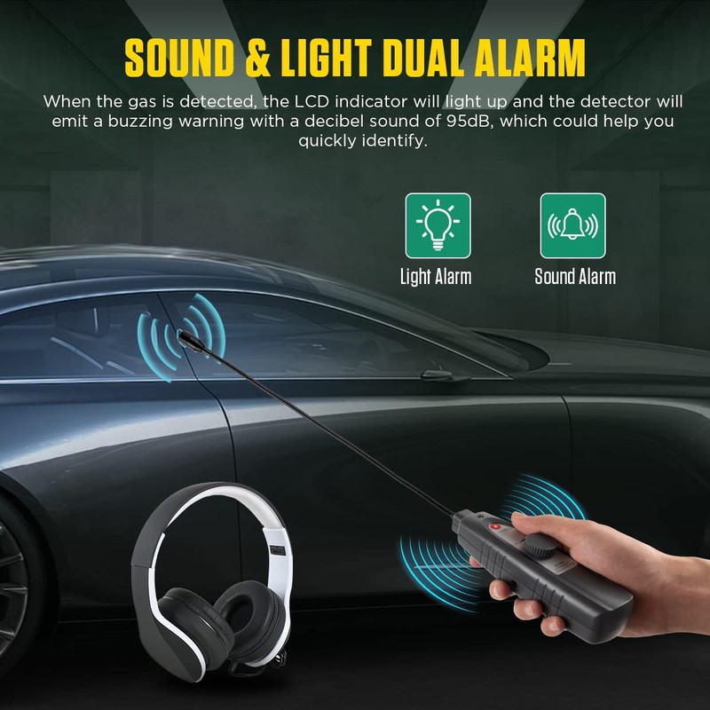 Ultrasonic Leak Detector 40KHz±2KHz Air Leak Detector Sensitivity Adjustable Automotive