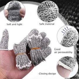 20Pcs Finger Cots Cut Resistant Protector, Cut Resistant Finger Protectors Reusable Finger Cover Anti-Cut Finger Sleeve, Non Slip Thumb Protector for Work Kitchen Garden Sculpture Grinding