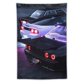 josnmre Jdm Car R35 Fast Sports Street Tapestry Wall Hanging for Bedroom Aesthetic Art Home Decor Dorm Classroom Living Room Tapestries 40"x60"