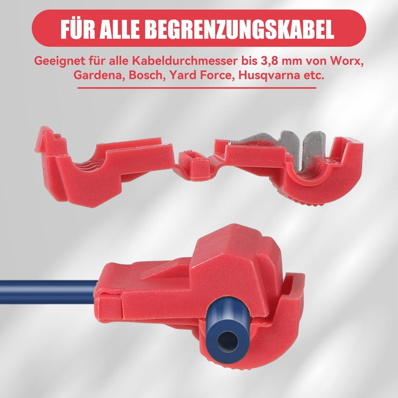 Pack of 10 Cable Connectors/Connection Clamps for Robotic Lawnmower Boundary