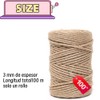 DACUAN Cordel de Yute Natural, 3 Capas Cuerda de Sisal