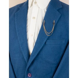 Brooch Lapel Pin for Men Black And Gold Enamel Guitar And Hanging Tassel Chain Collar Pin Brooch