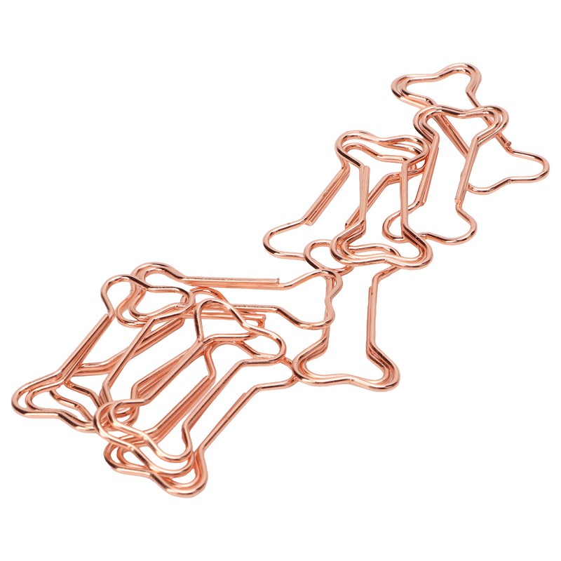 100pcs Shaped Paper Clips Electroplating Rose Gold Series Metal Portable