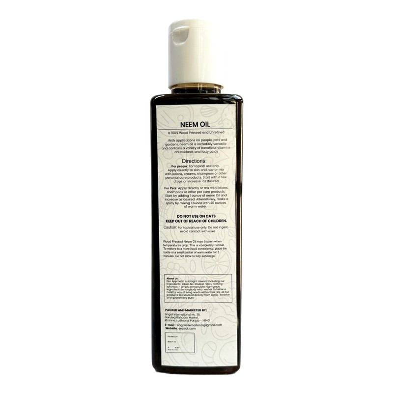 Raslok Pure Natural Neem Oil | Wood Pressed (4, Ounces)