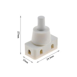 Leloco 4 Pieces Built-in Pressure Switch White 250V 2A with Screw Contacts - 1-Pin Pressure Switch for Lamps, Household Appliances and Electrical Installation (M10 Thread, IP20 Protection)