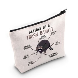 VAMSII Raccoon Lover Gift Anatomy of A Raccoon Makeup Bag Raccoon Fan Cosmetic Bag Raccoon Owner Gift (Anatomy of A Raccoon M)