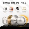 Probrico 3 Pack Door Locks Round Privacy Door Knobs Keyless