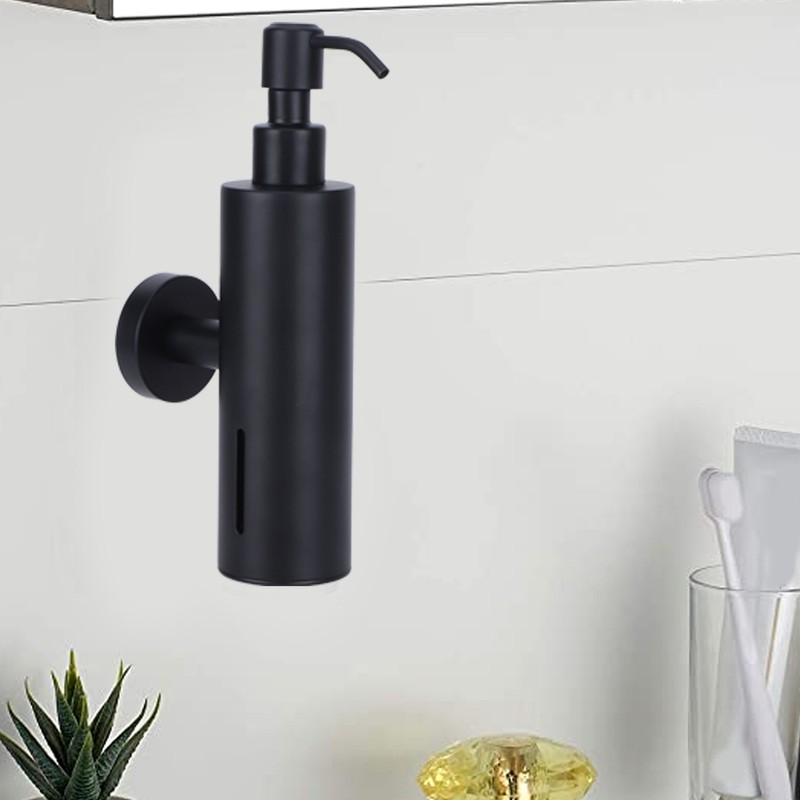 200ml Round Soap Dispenser WallMounted Shampoo Shower Gel Container Bathroom