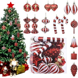 16Pcs Christmas Tree Decorations Christmas Baubles Christmas Ball Ornaments Decorative Balls Shatterproof Christmas Baubles Hanging Decorations for Xmas Tree Holiday Wedding Party (Burgundy)