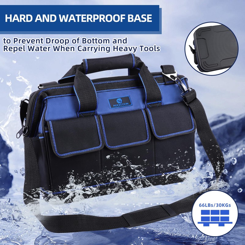 ROCKCOON Tool Bag 16'', Multi-pocket Tool Organizer with Water Proof