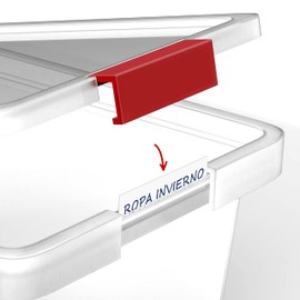 Tatay 7L Storage Box with Lid with Handles 100% Recycled Materials Lid Clear BPA Free Red Dimensions 25 x 36 x 13 cm