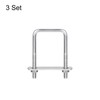 sourcing map Square U-Bolts, 3 Sets 42mm(1.65") Inner Width 80mm