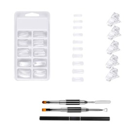 Healeved Nail Extension Mold Set Clip Kit with Dual-ended Pen for Diy Art Durable Lightweight Extensions for Professional Home Use