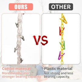 Teddy Toy Hammock, Stuffed Animal Storage Net, Storage Rope with 20pcs Metal Clips, Plush Toy Storage Net Rope, Boho Toy Holder Storage, Toy Storage Chain for Hanging Hats Socks Holiday Cards