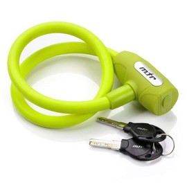 meteor Cable Locks Bicycle Lock Key Lock Chain Combination Cable Code Lock for Bicycle Outdoor Bike Scooter Grill & Other (65 cm Key Lock Green)