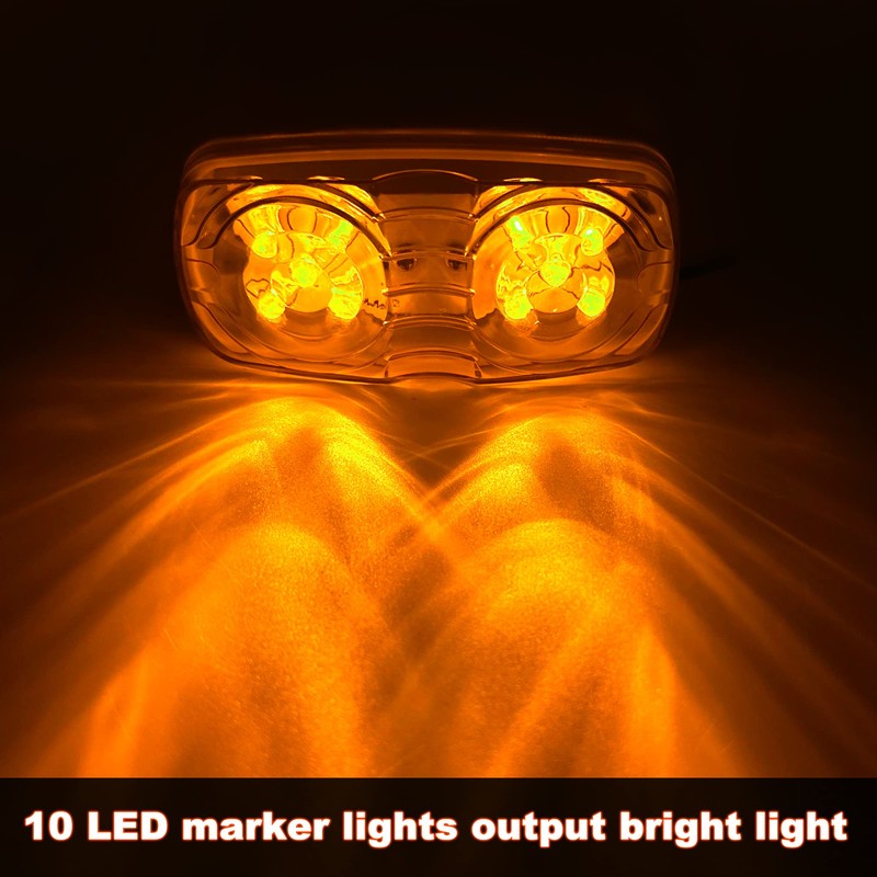FOUFLY 8Pcs 12V LED Trailer Light 10 LED Side Marker