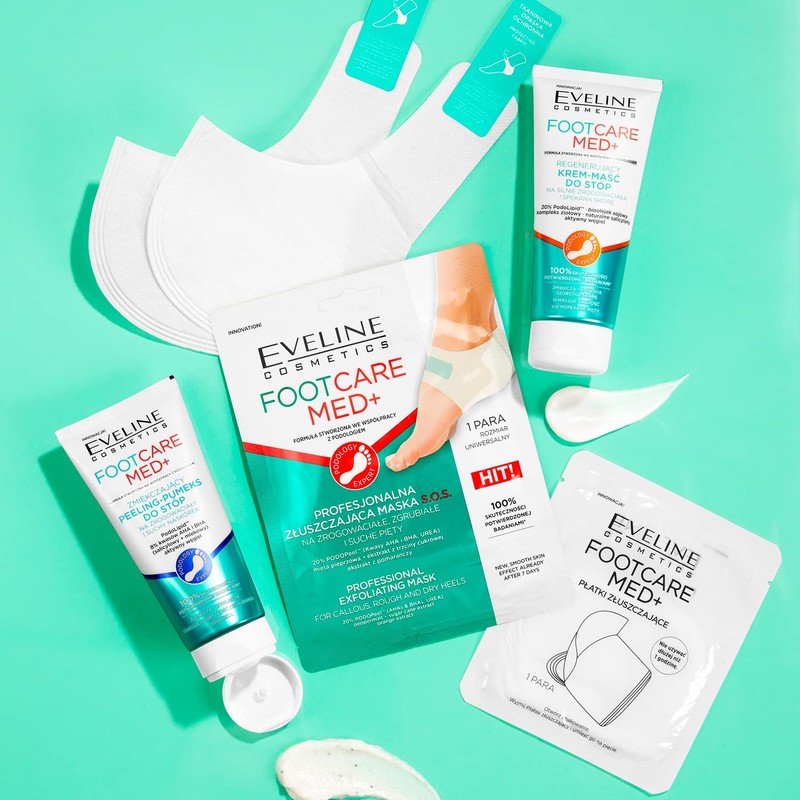Eveline Cosmetics Foot Care Med+ Professional Exfoliating Heel Mask (Pack
