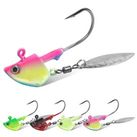OROOTL Fishing Jig Heads Underspin Jig Head Swimbait Jig Heads with Willow Blade Glow in The Dark Jig Heads for Fishing Crappie Bass Trout Walleye Freshwater Saltwater