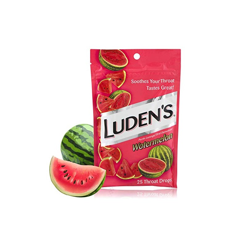 Luden's Watermelon Cough Throat Drops, Pectin Lozenge/Oral Demulcent, 25-Count Per