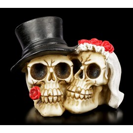 Figuren Shop GmbH Gothic Skull Bride and Groom | Fantasy Skull Bride and Groom, Hand Painted