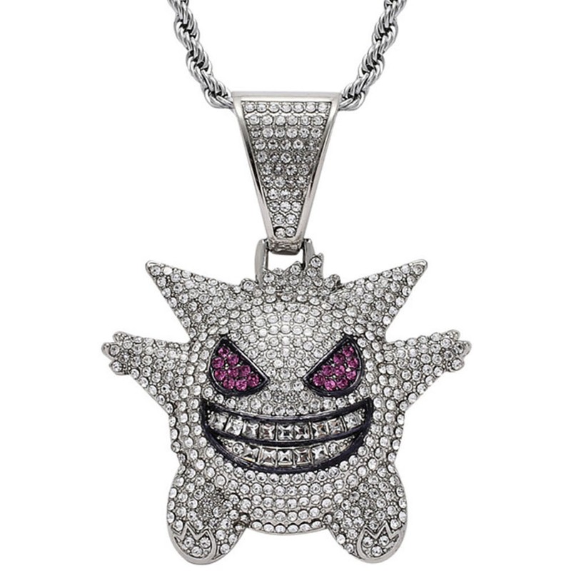 Pendant Necklace Alloy Funny Devil 60cm Stainless Steel Chain Exquisite