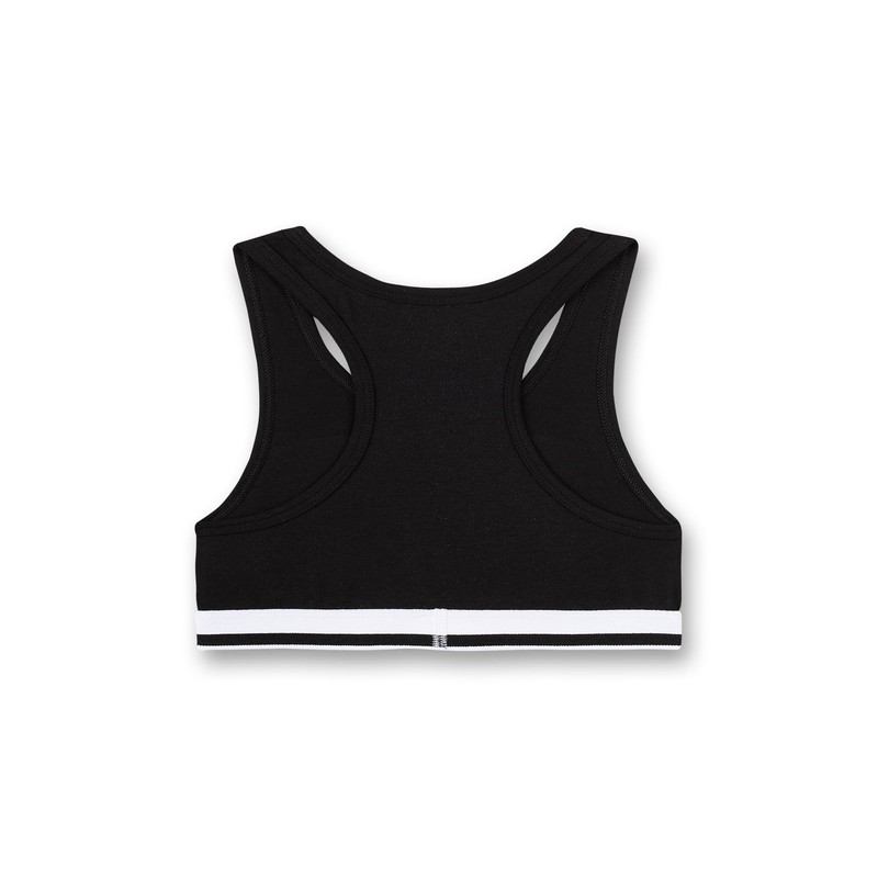 Sanetta Bustier Schwarz Reggiseno Sportivo, Super Black, 140 cm Bambina