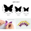 NoBrand 60pcs Mirror Butterfly Stickers, Removable 3D Butterfly Decorations PurPle