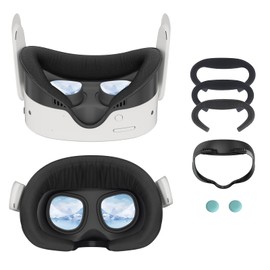 3PCS Face Cover Pad for Oculus Quest 3s - Widen Facial Interface, Cool Ice Silk Face Pad, PU Leather Face Cushion,Mesh Cloth Face Foam Pad Replacement,VR Accessories Set for Meta Quest 3s