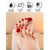 Kalolary Red Gel Toenail Strips, Red Toenail Stickers Pedicure Strips