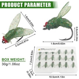 Bionic Fly Fishing Bait,18PCS Dry Wet Bionic Flies Saltwater Minnow Fly Trout Jigs Swimbaits Dry Flies Bass Fly Fishing Lures Kit Freshwater Flies Spinner Swim Baits Fly Fishing Hook Green