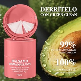 Vysara Bálsamo Limpiador de Maquillaje,Bálsamo Desmaquillante de Aguacate Refrescante Limpieza,Textura Cremosa,Limpiador Facial Rápida del Maquillaje,Cleansing Balm para Tipo De Piel Todo -50g