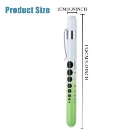 HILYPINK Pen Light with Pupil Gauge LED Penlight for Nurses Doctors, 2 Pcs Reusable Medical Penlight for Nursing Students Doctors EMT (Green+Yellow+Orange)