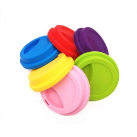 NanTun Getränkedeckel aus Silikon, auslaufsicherer Deckel für Getränkebecher, wiederverwendbar, Deckel für Kaffeebecher, 6 Stück Assorted 2