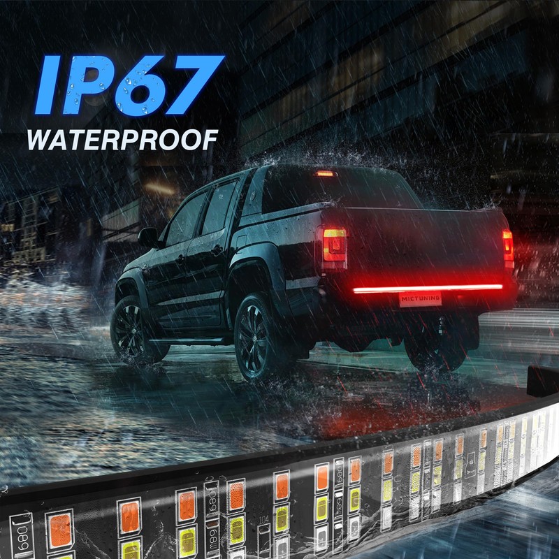 MICTUNING 60 Inches Triple 504 LEDs Tailgate Strip Light Waterproof