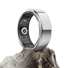 DekeFit Smart Ring (2025 Upgrade), Smart Rings for Men Women, Health Ring with Heart Rate, SpO2, Sleep Tracker, 100+ Sports Modes, IP68 Waterproof, Android and iOS, Size 13, Silver