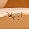 NOKMIT 3 Pairs Mini Hoop Earrings Set for Women Turquoise
